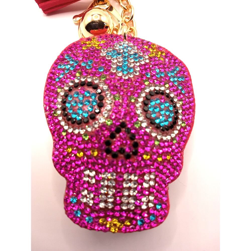Bougie Bling Day of the Dead Halloween Skull Keyring Keychain 957-80